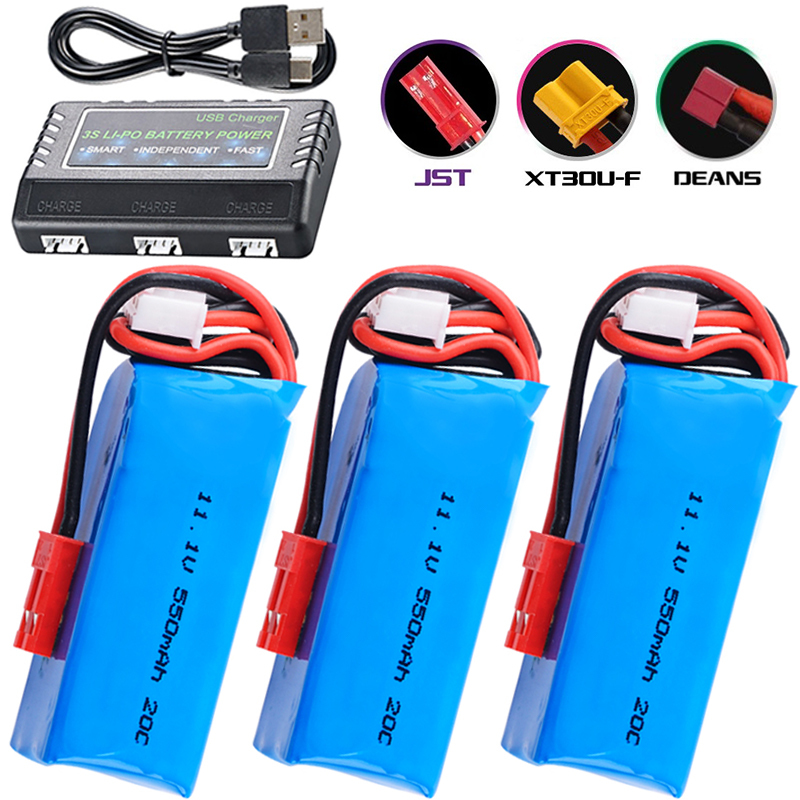 Drone Kit Octocopter - Baterai Lipo 11.1V 550mAh untuk helikopter